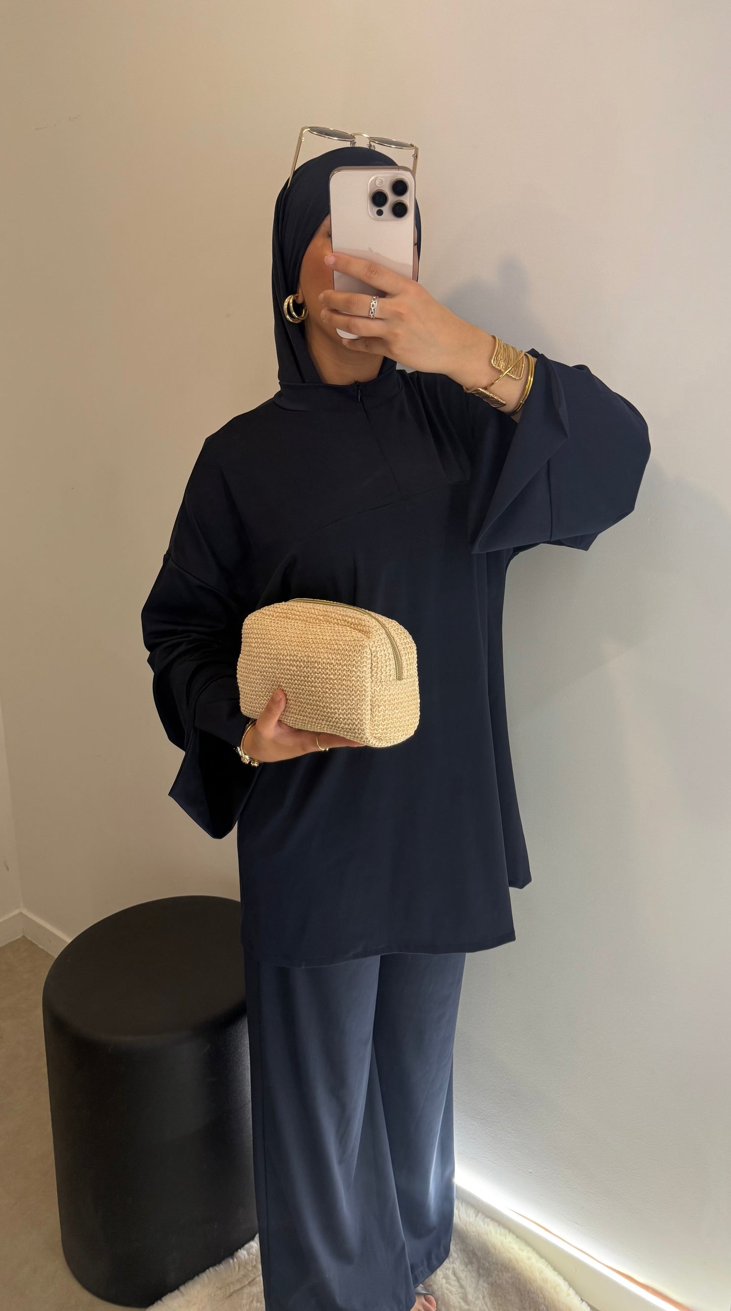 Burkini bleu nuit avec zip VOILE INCLUS