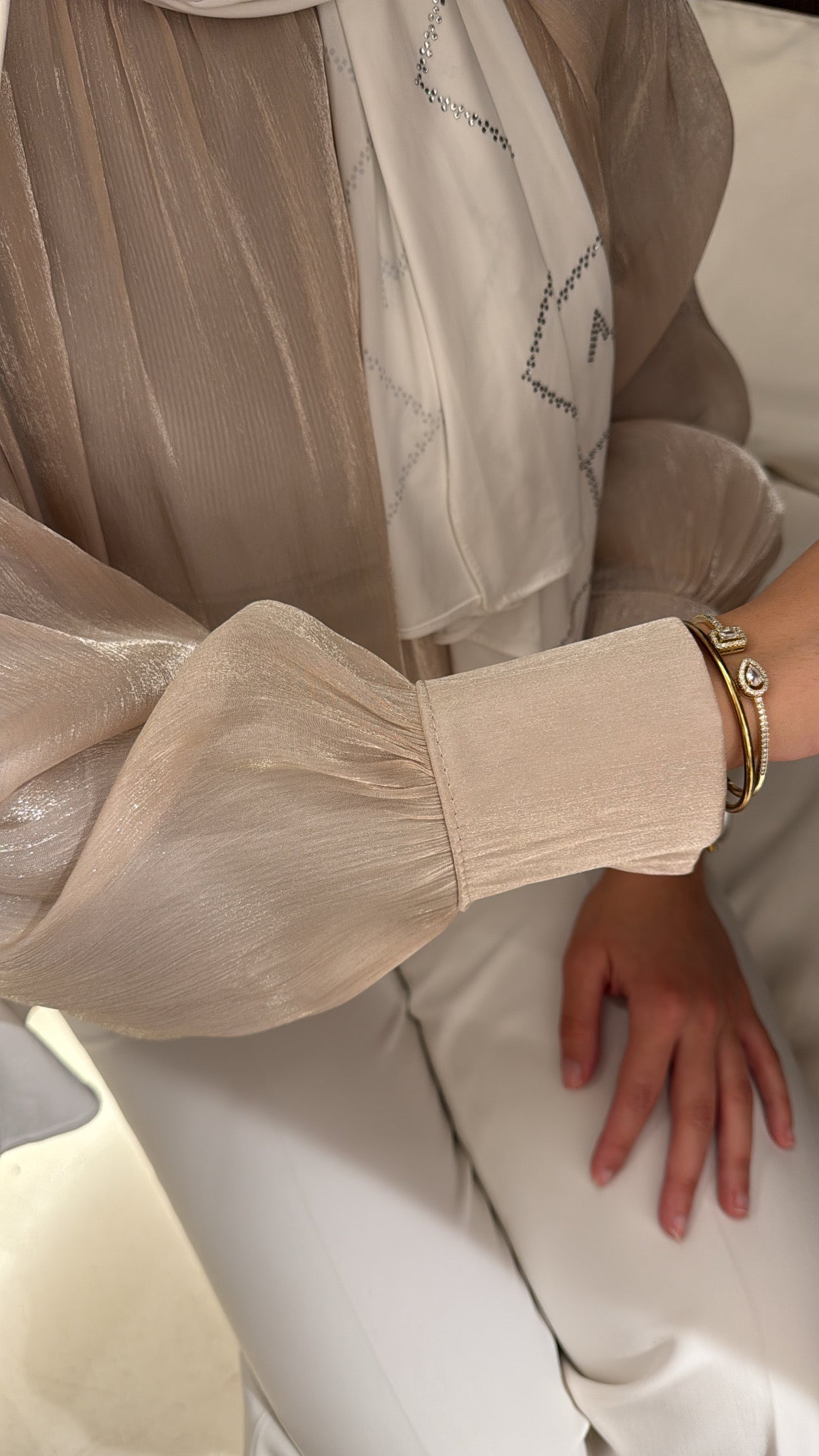 Blouse irisée champagne