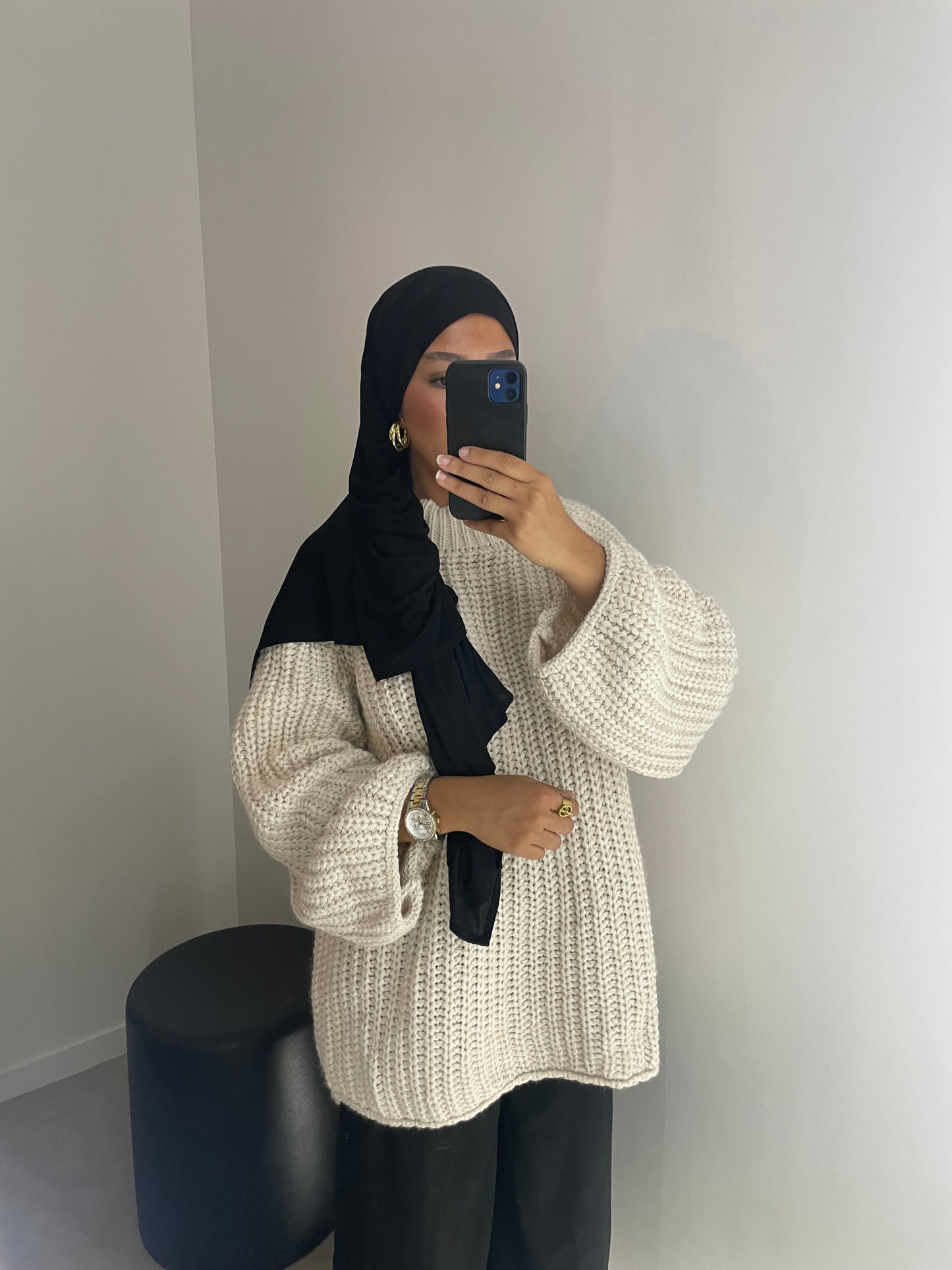 Pull oversize beige