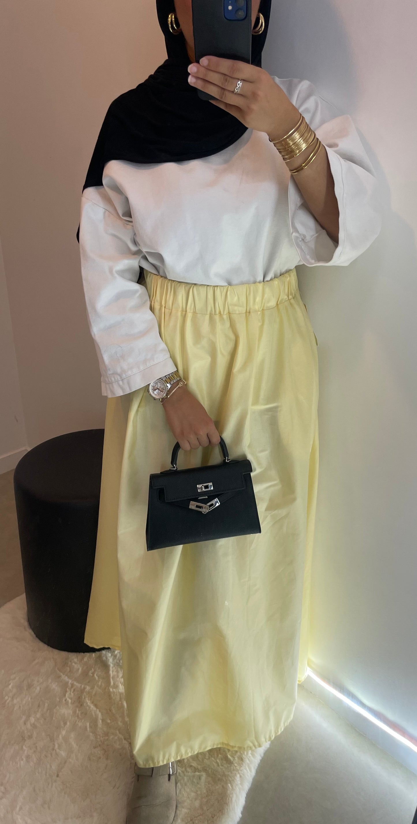 Jupe JAUNE avec poche