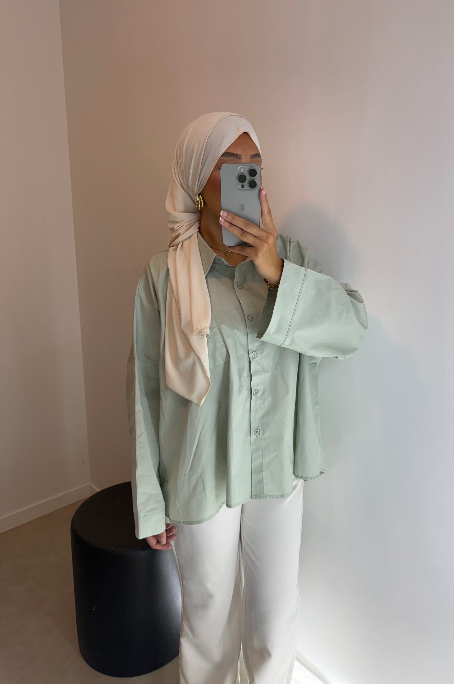 Chemise vert d’eau oversize