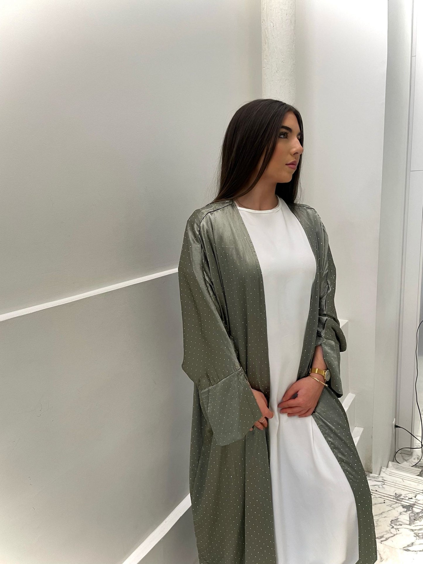 Kimono strass vert