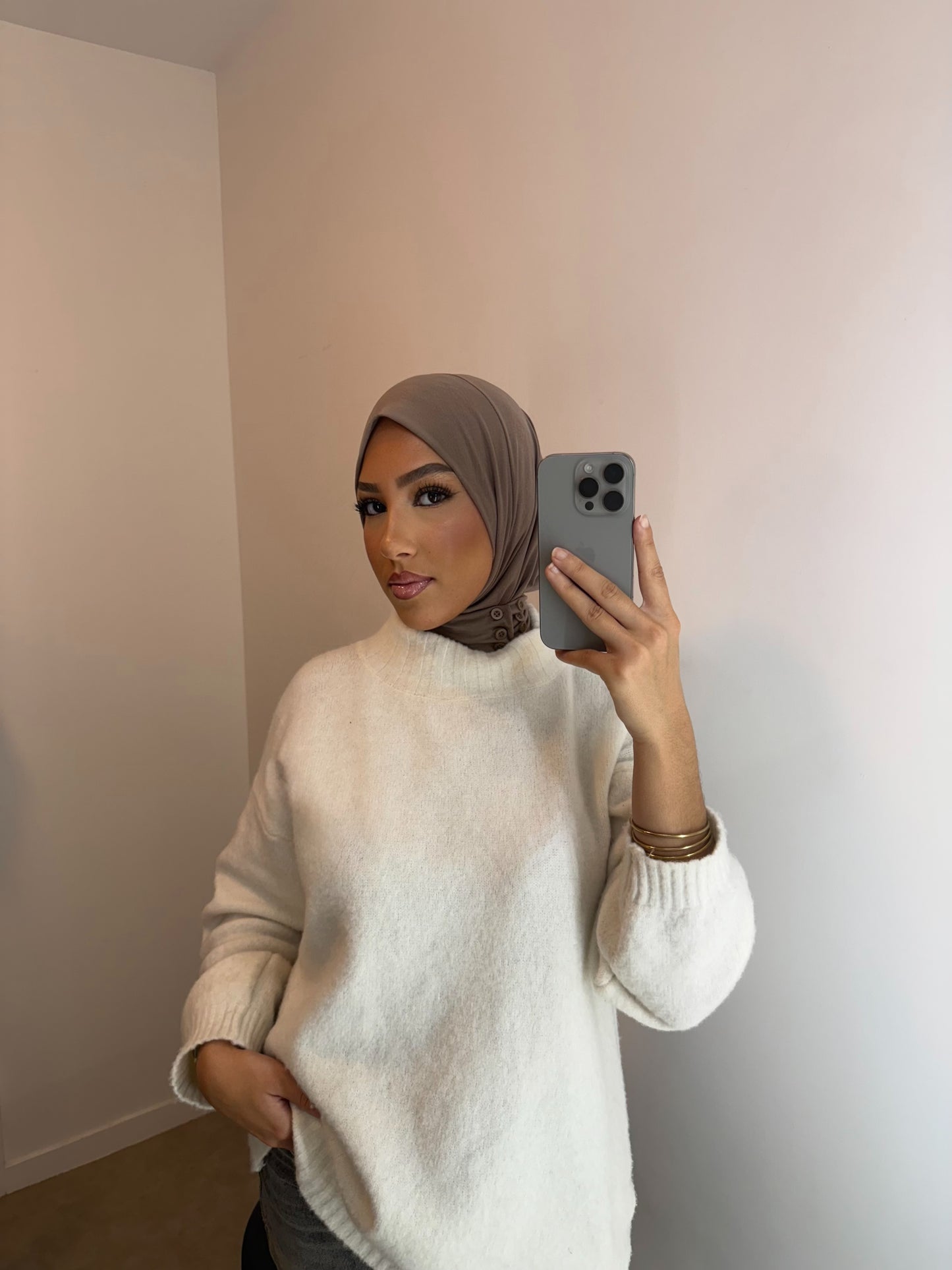 Hijab cagoule taupe