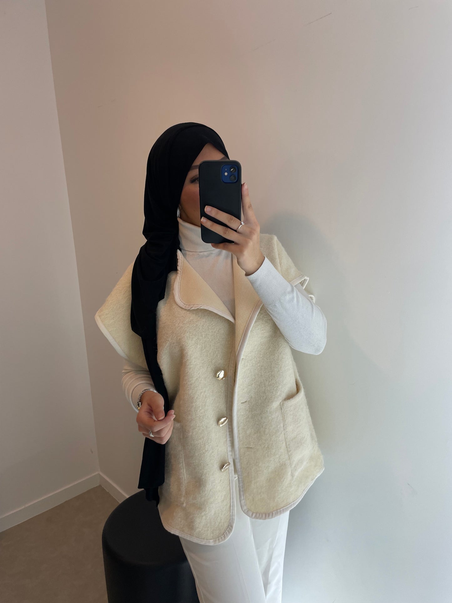 Gilet sans manche beige