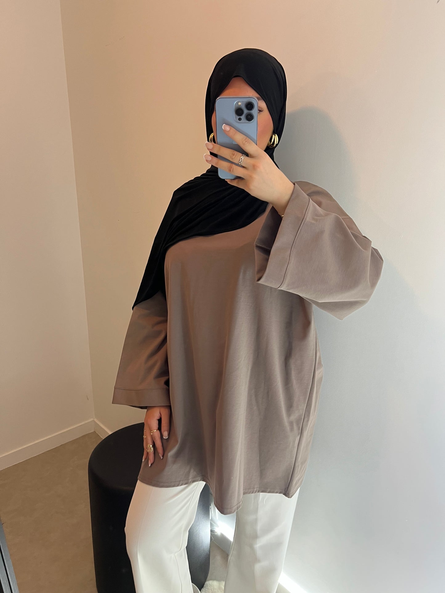 Tee shirt oversize nude