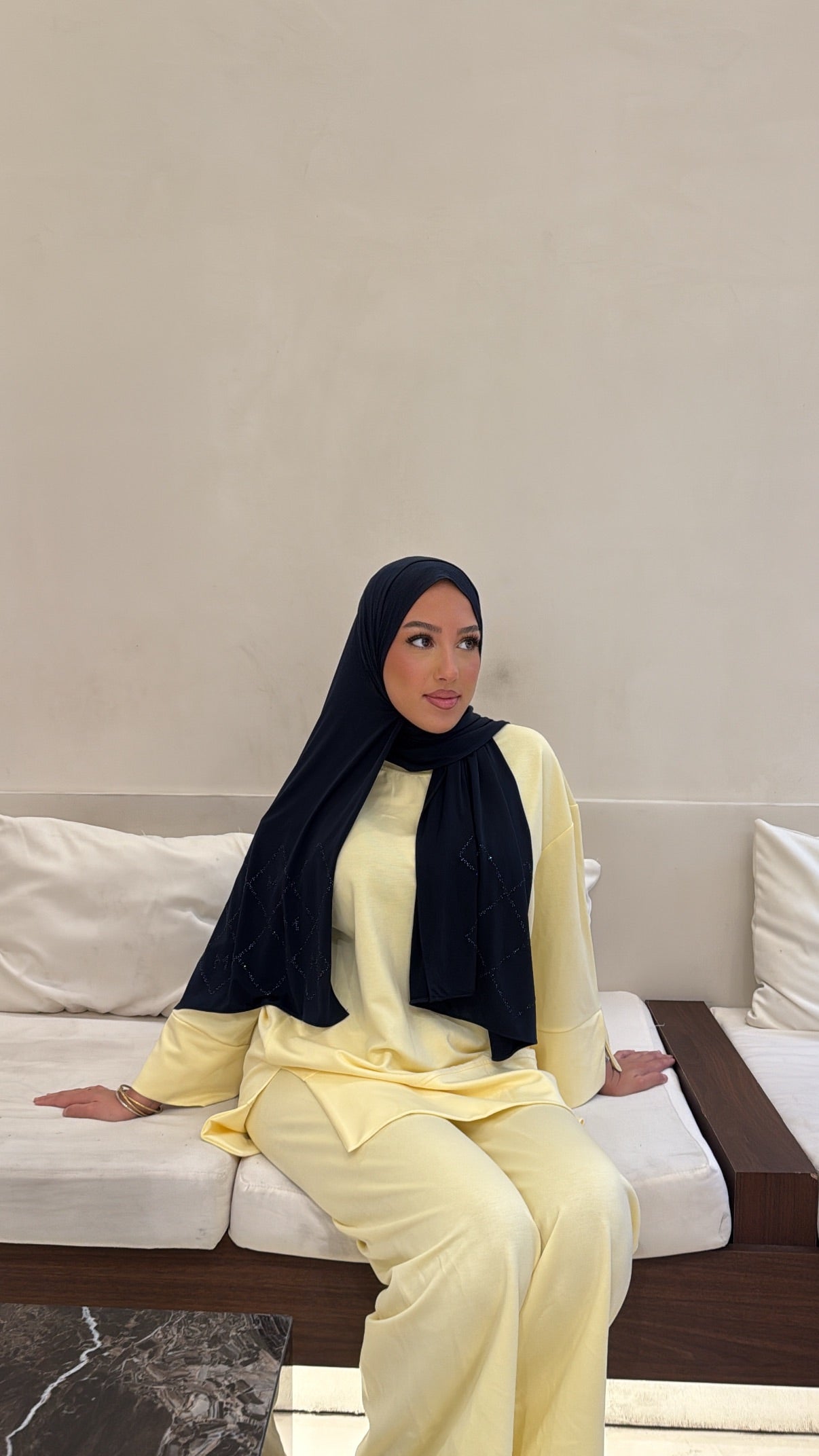 Ensemble jaune pastel