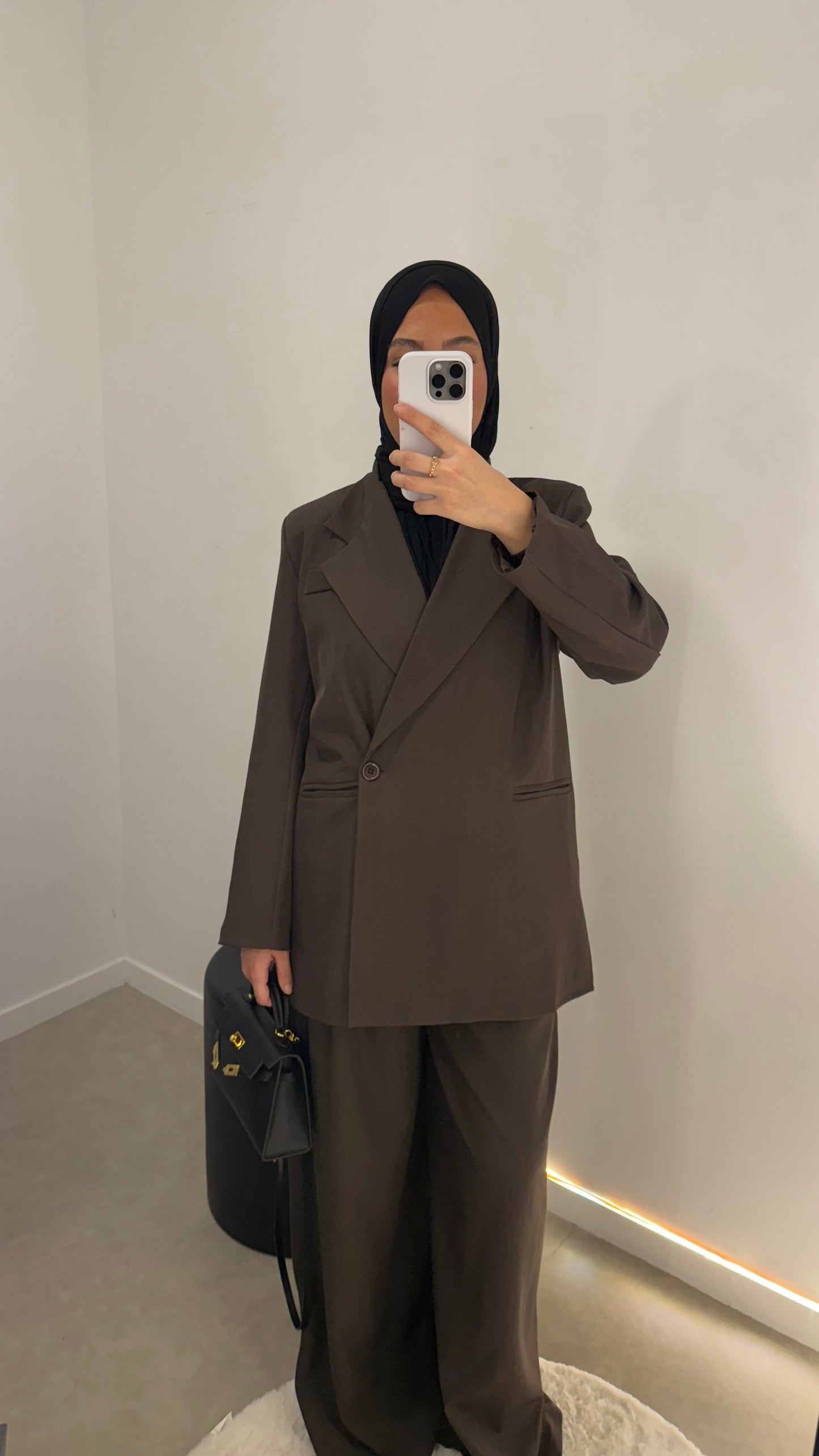 Ensemble blazer croisé chocolat