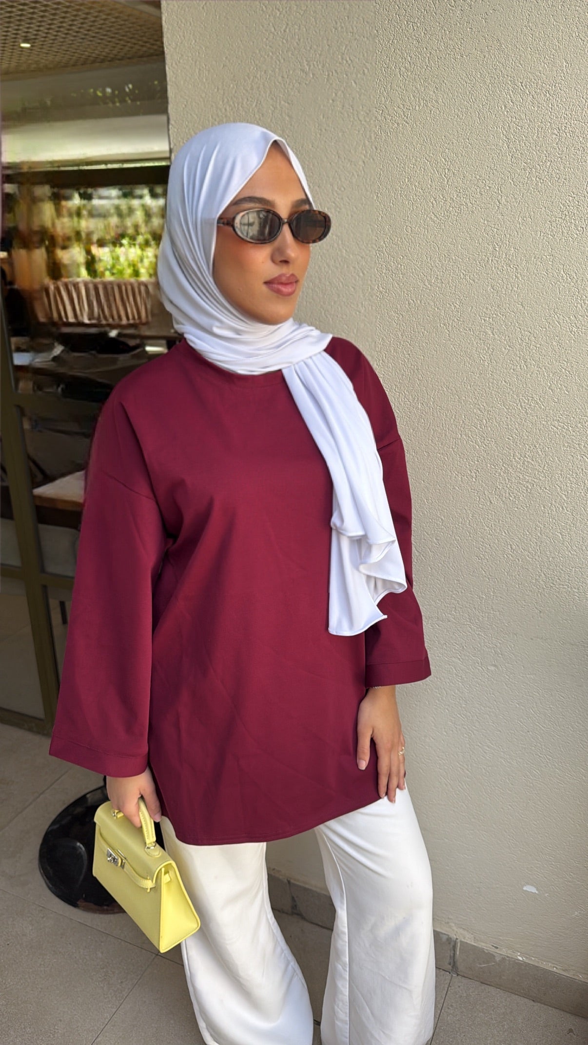 Tee shirt oversize bordeaux