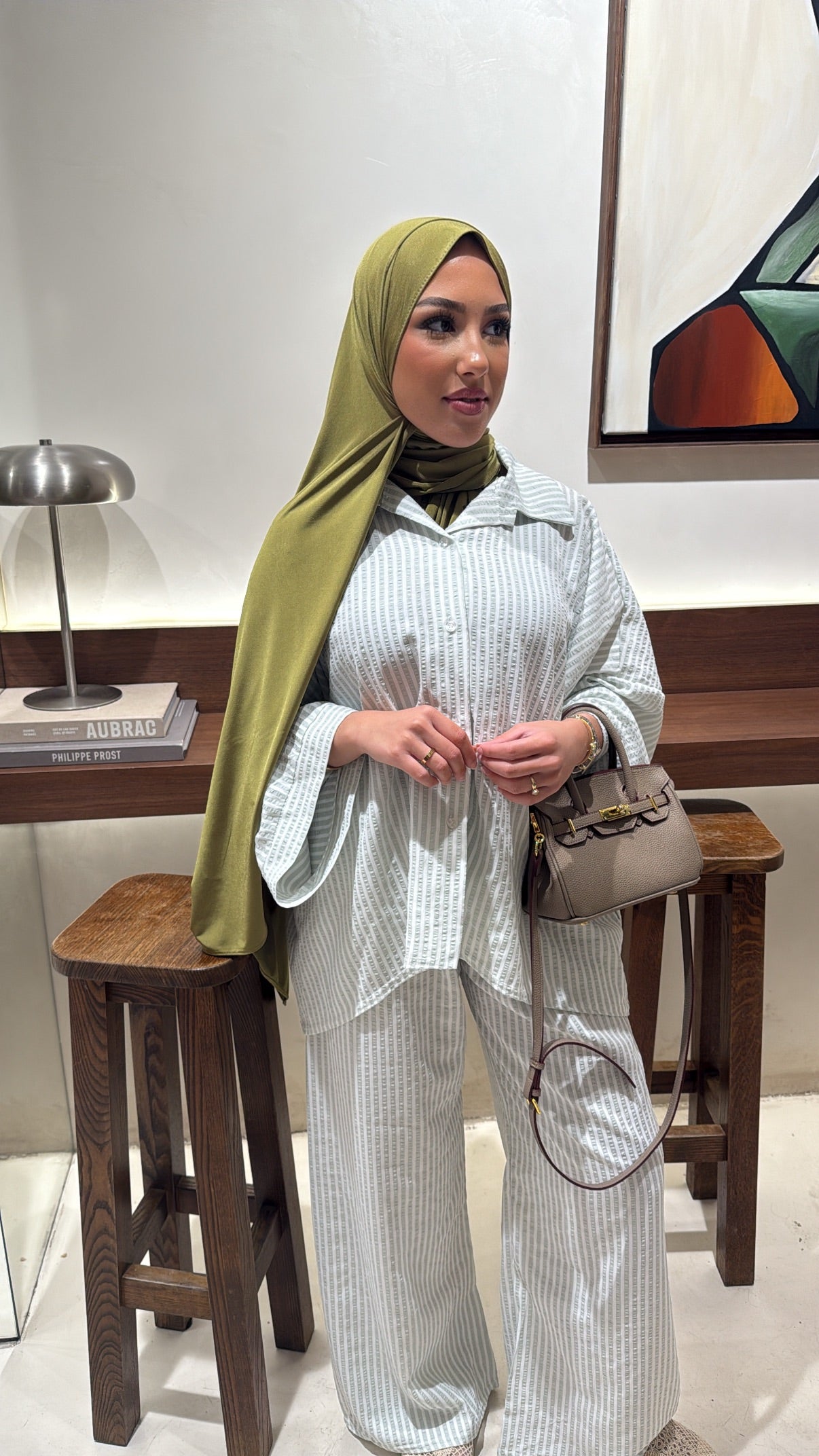 Ensemble chemise vert d’eau
