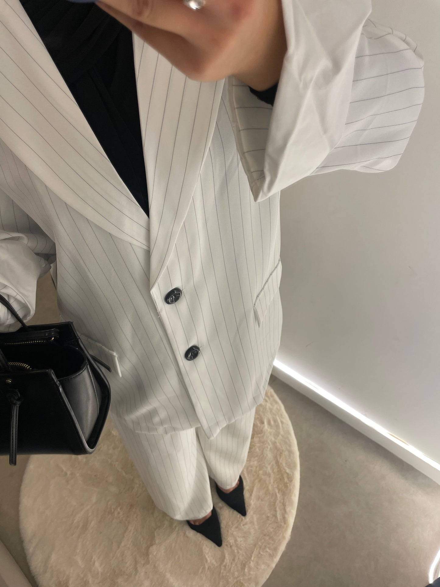 Ensemble blazer pantalon blanc