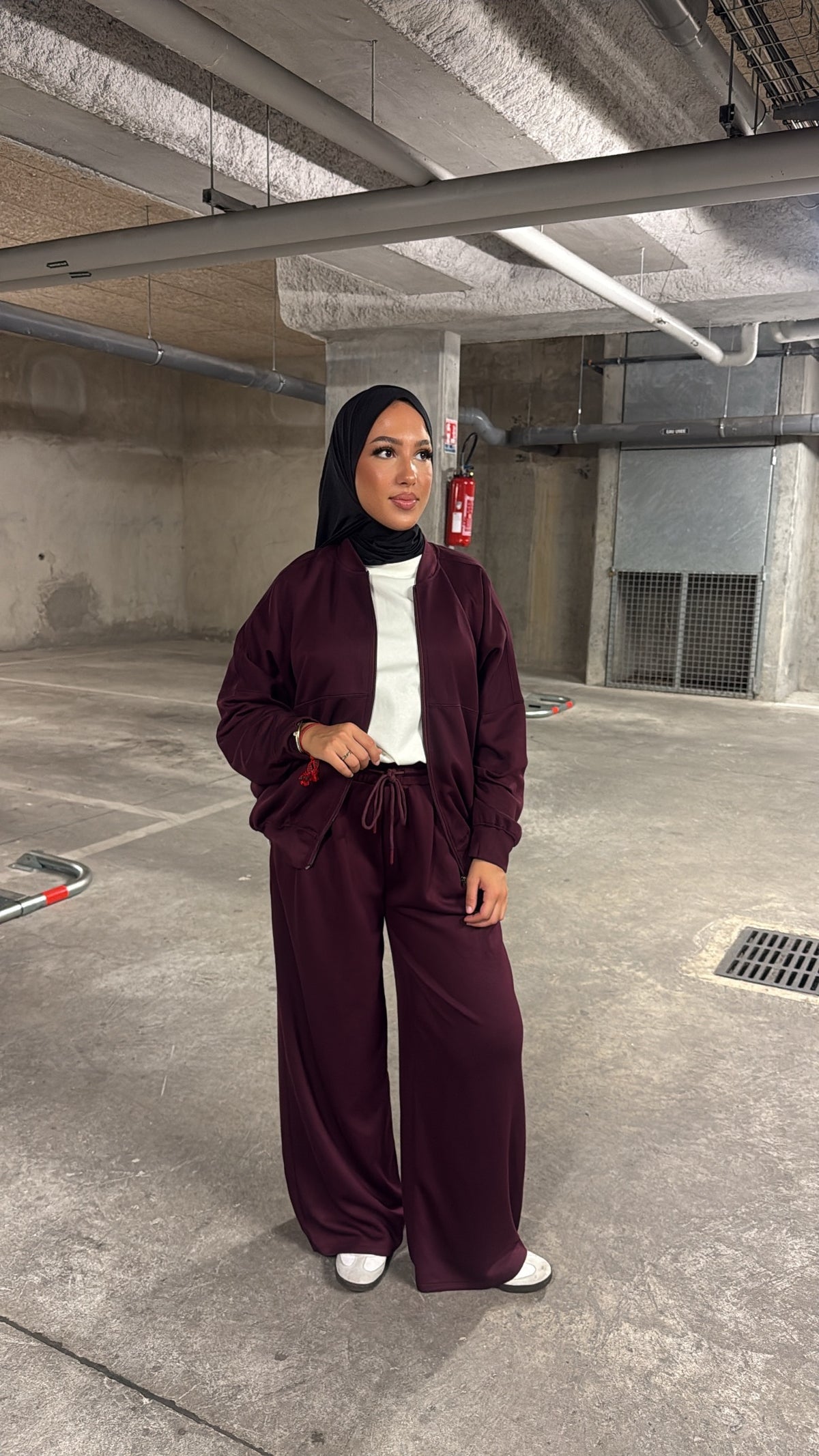 Ensemble gilet prune