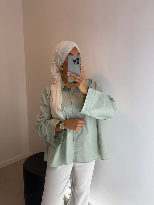 Chemise vert d’eau oversize