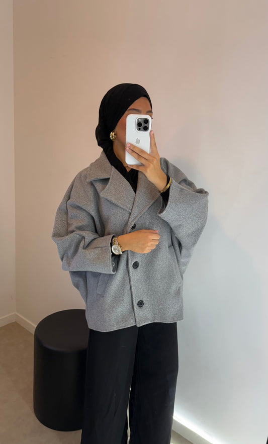 Manteau court gris