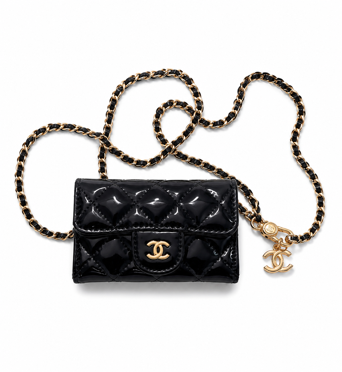 Mini sac cc noir vernis