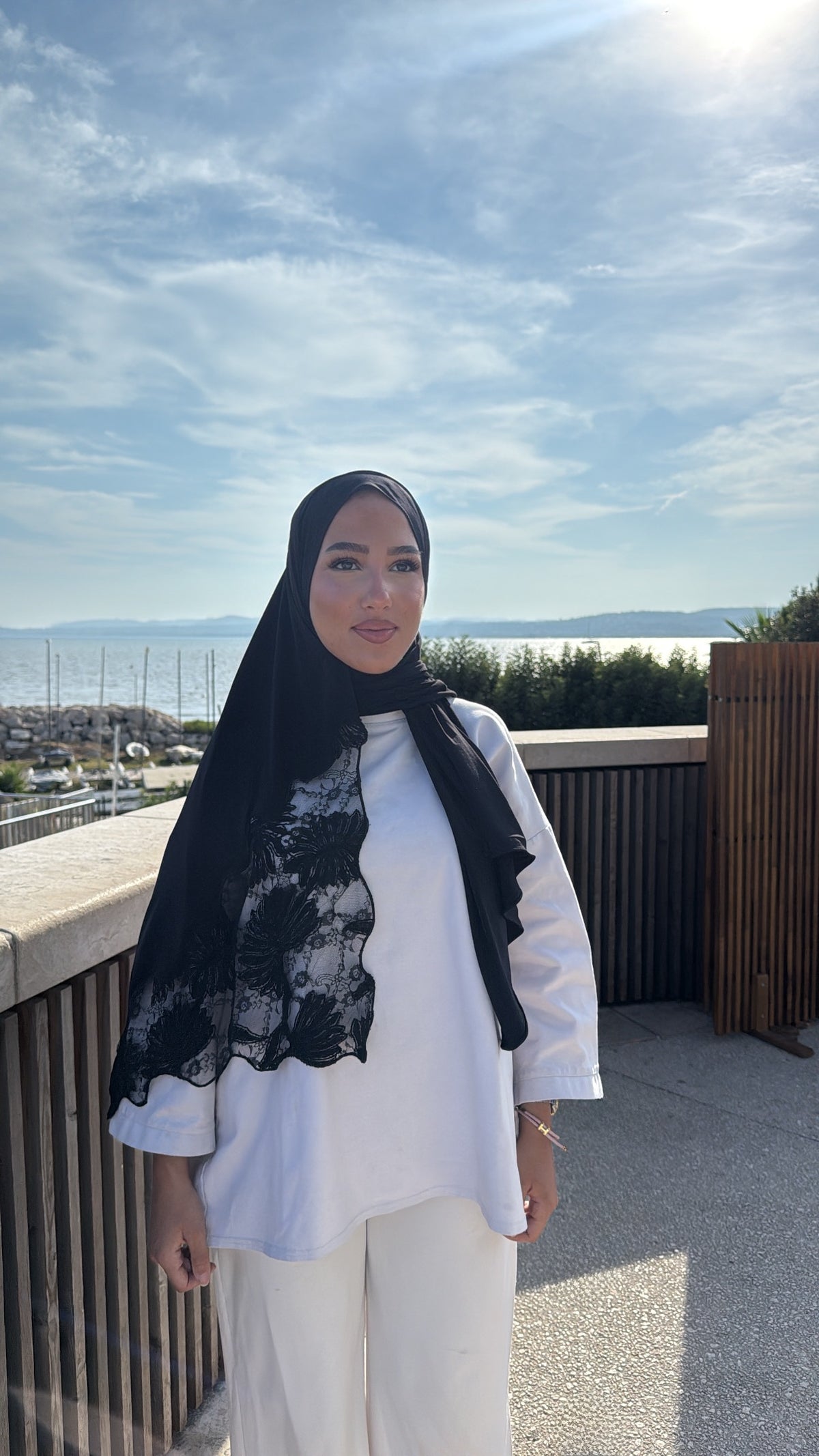Hijab dentelle noir