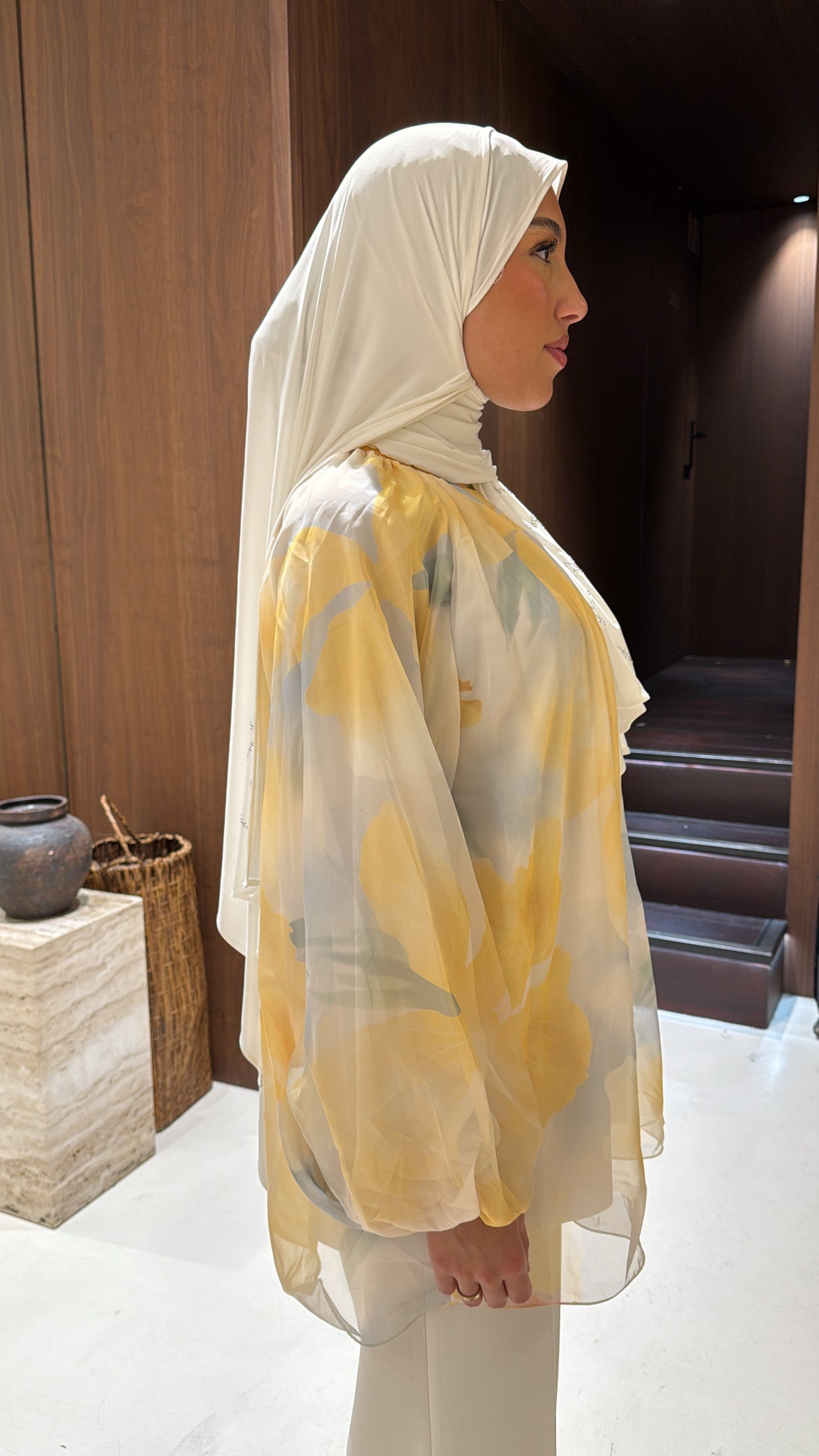 Blouse fleuri jaune