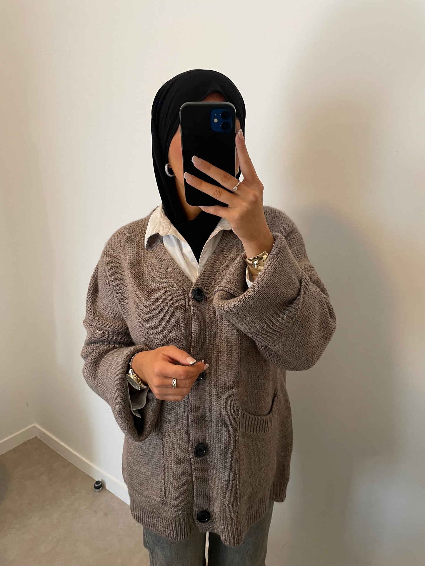 Cardigan gilet taupe