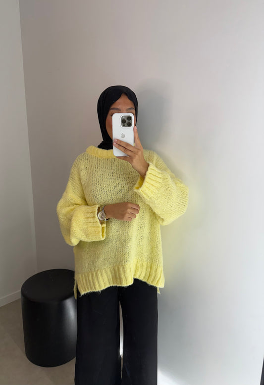 Pull oversize jaune