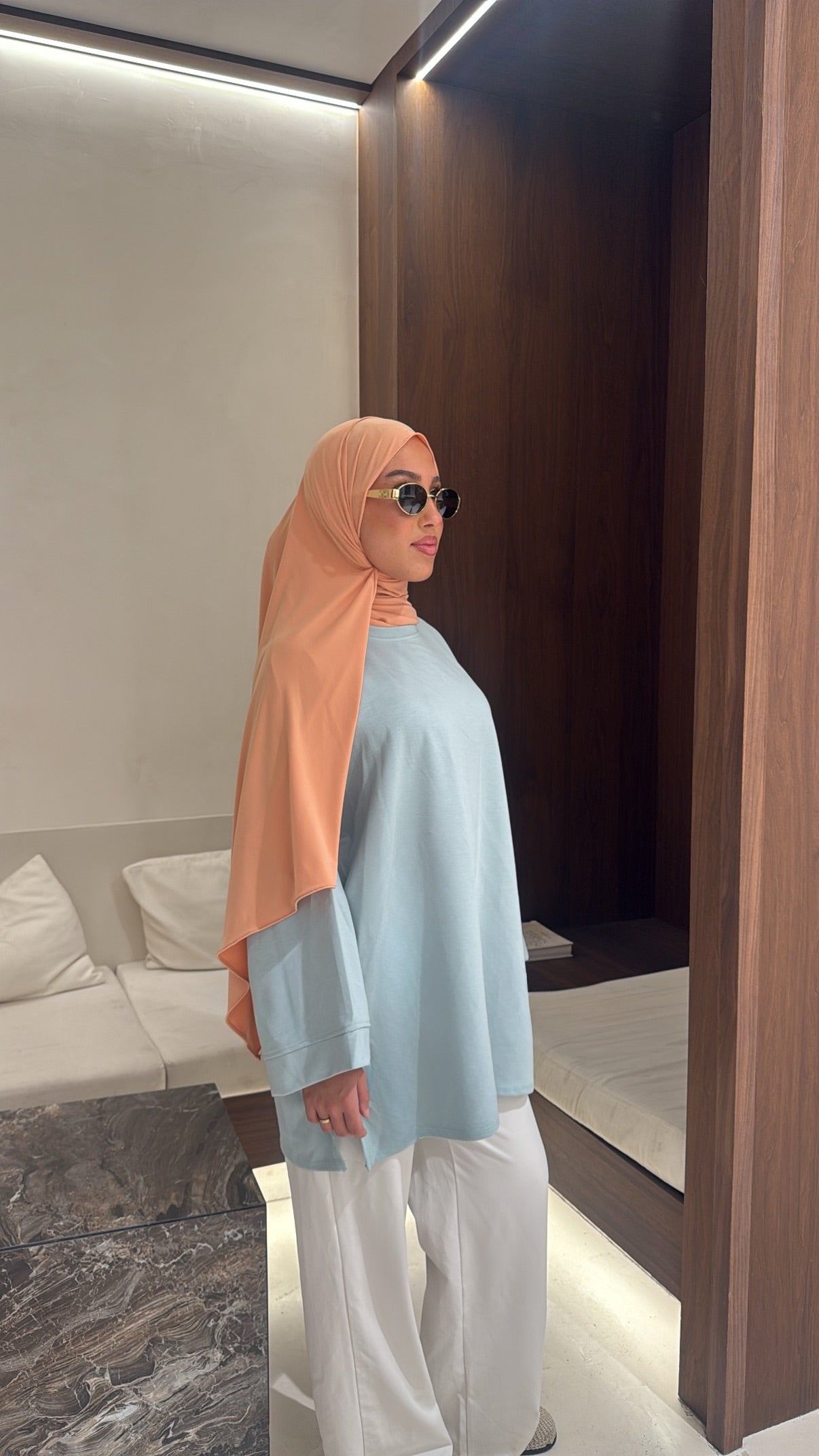 Tee shirt oversize bleu turquoise