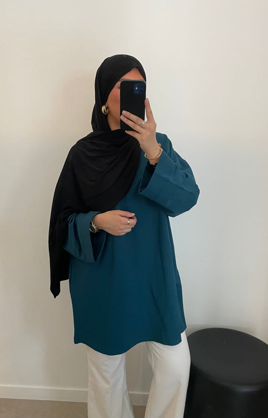 Tee shirt oversize bleu canard