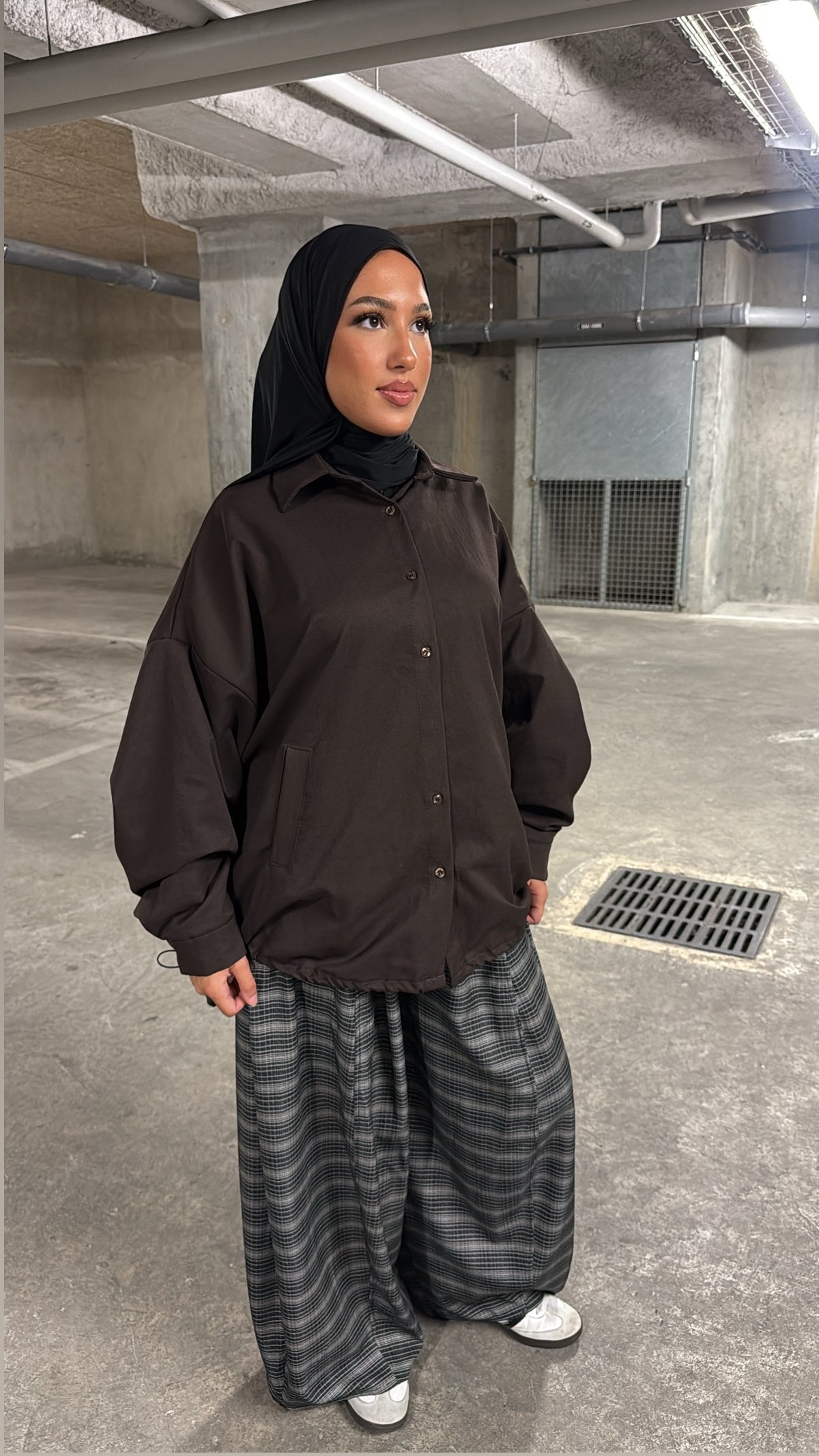 Chemise marron oversize
