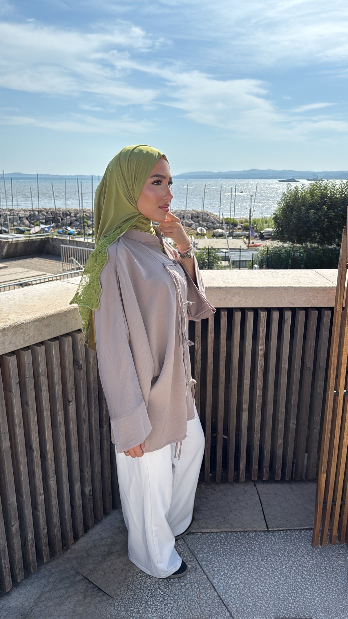 Haut kimono taupe