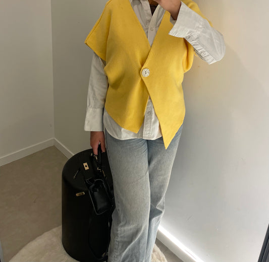 Haut sans manche jaune
