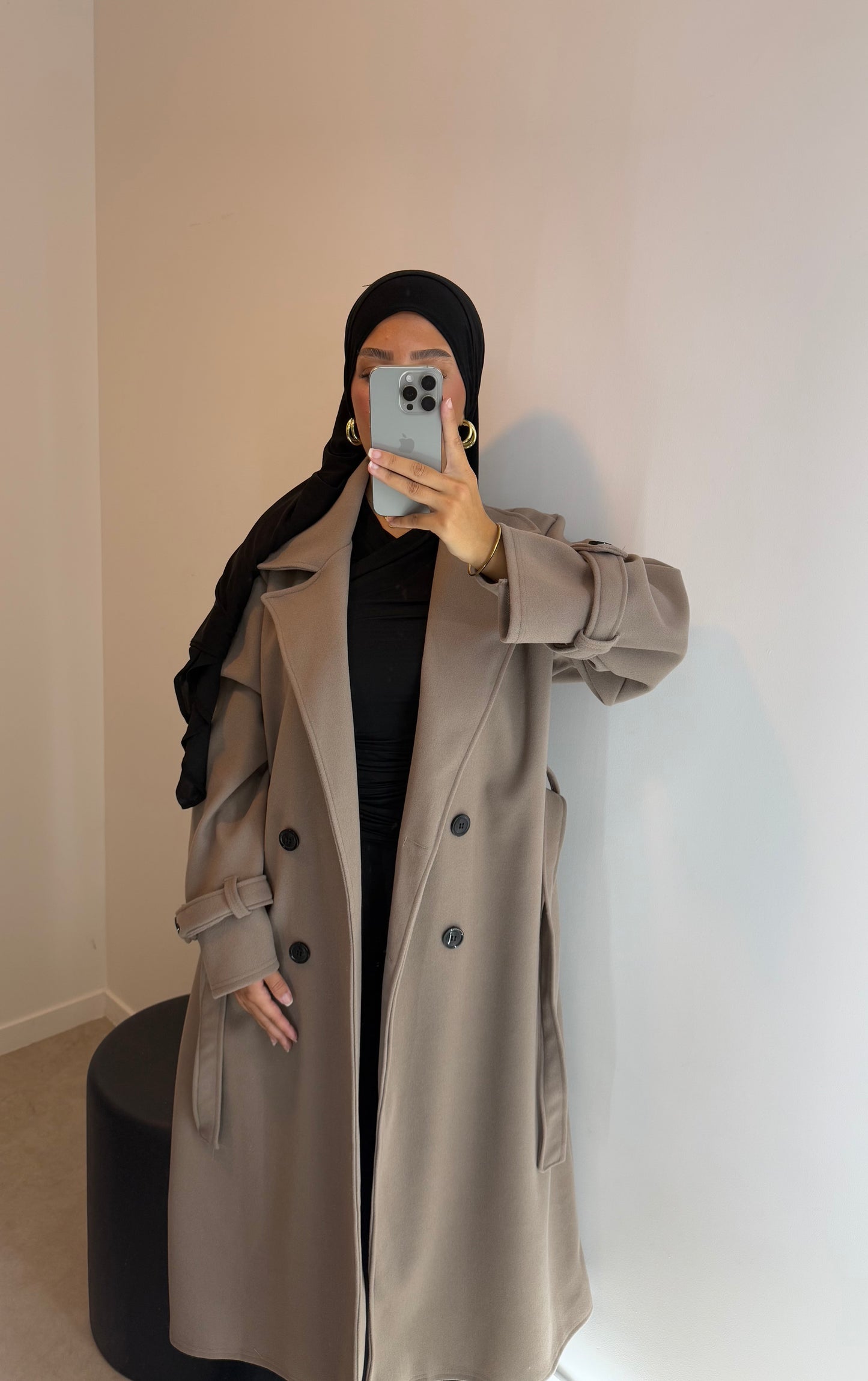 Manteau trench taupe