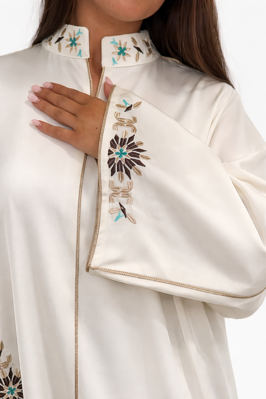 Jellaba brodée blanche