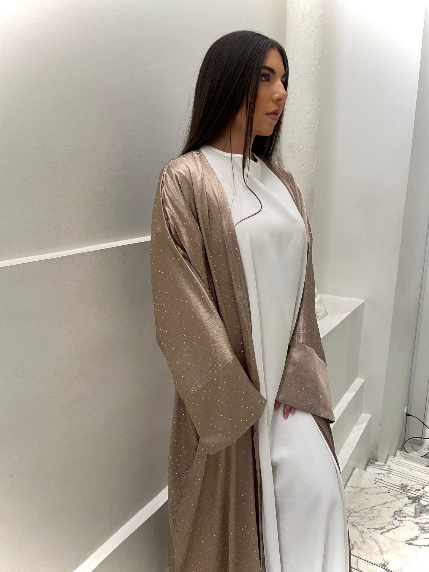 Kimono strass champagne