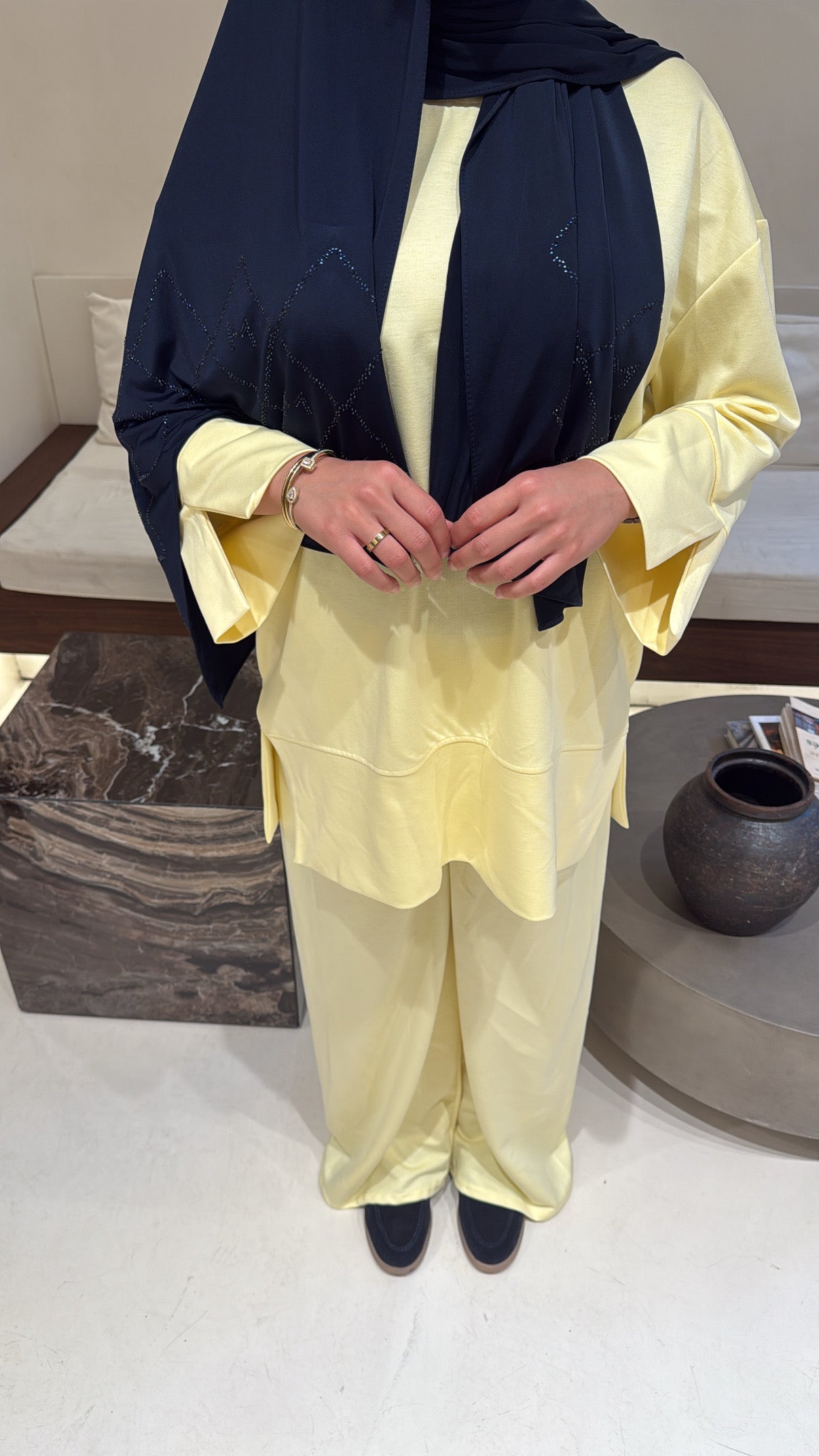 Ensemble jaune pastel