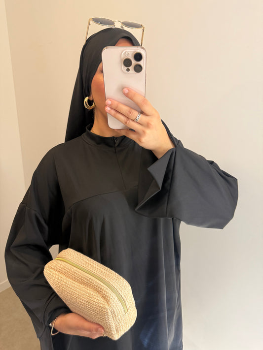 Burkini noir avec zip VOILE INCLUS