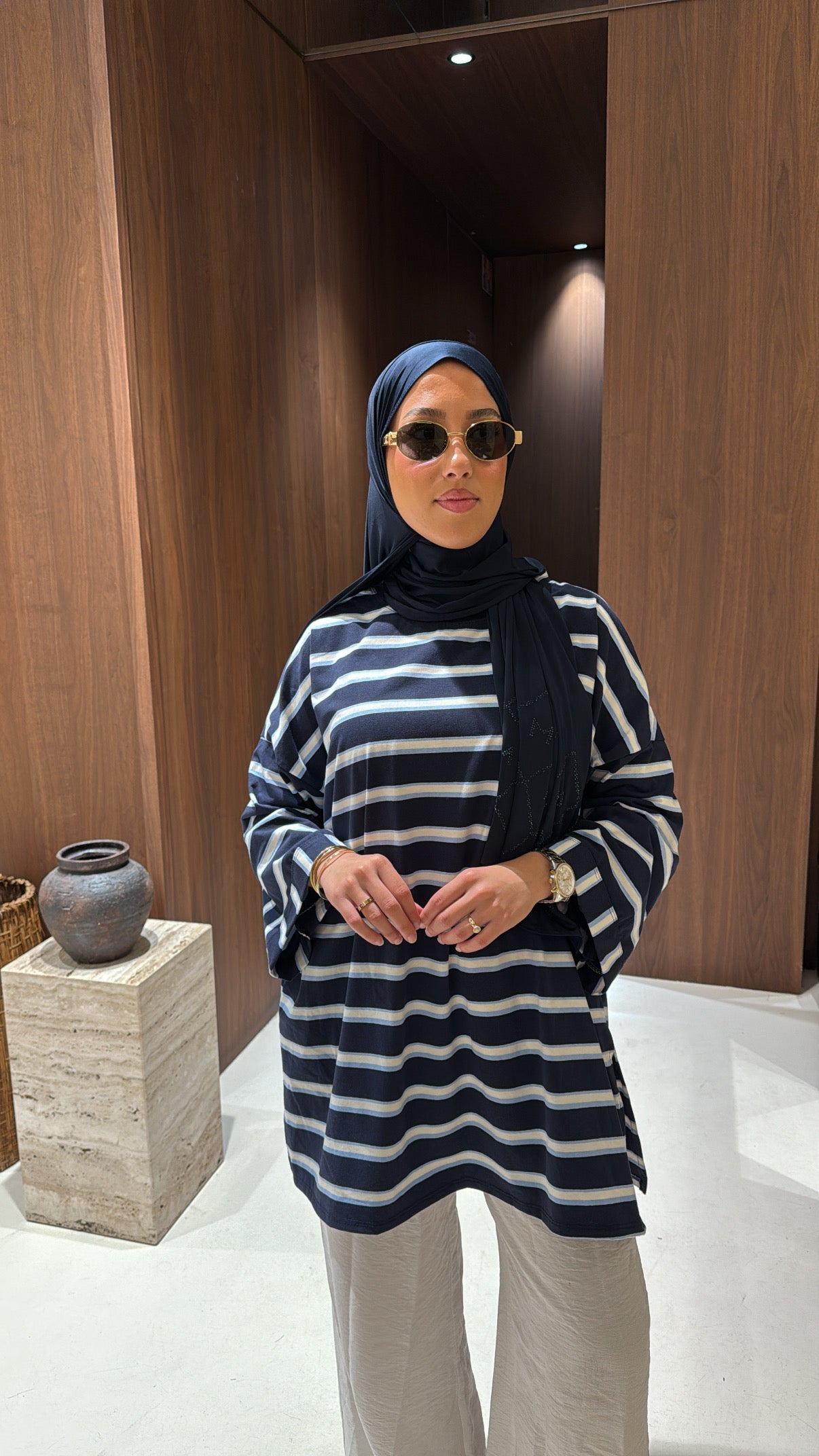 Tee shirt oversize marine