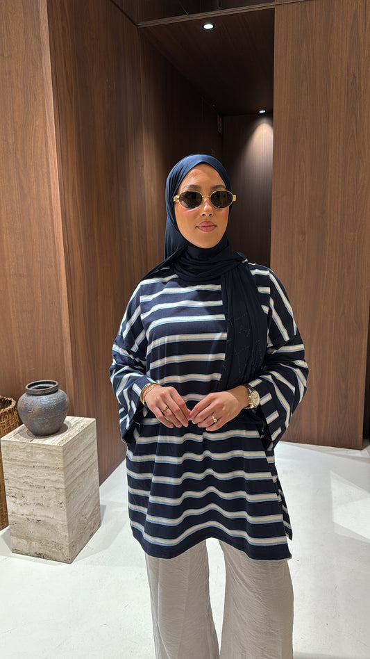 Tee shirt oversize marine