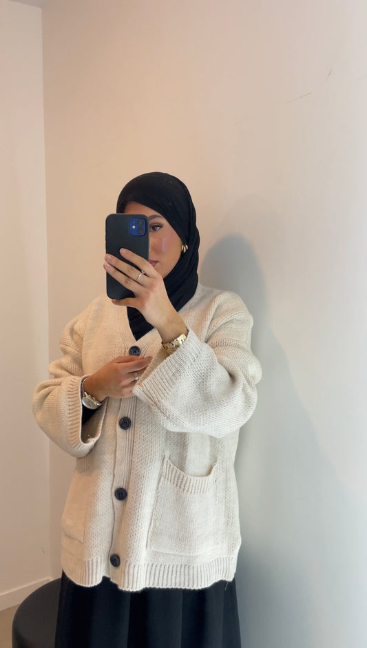 Cardigan gilet crème