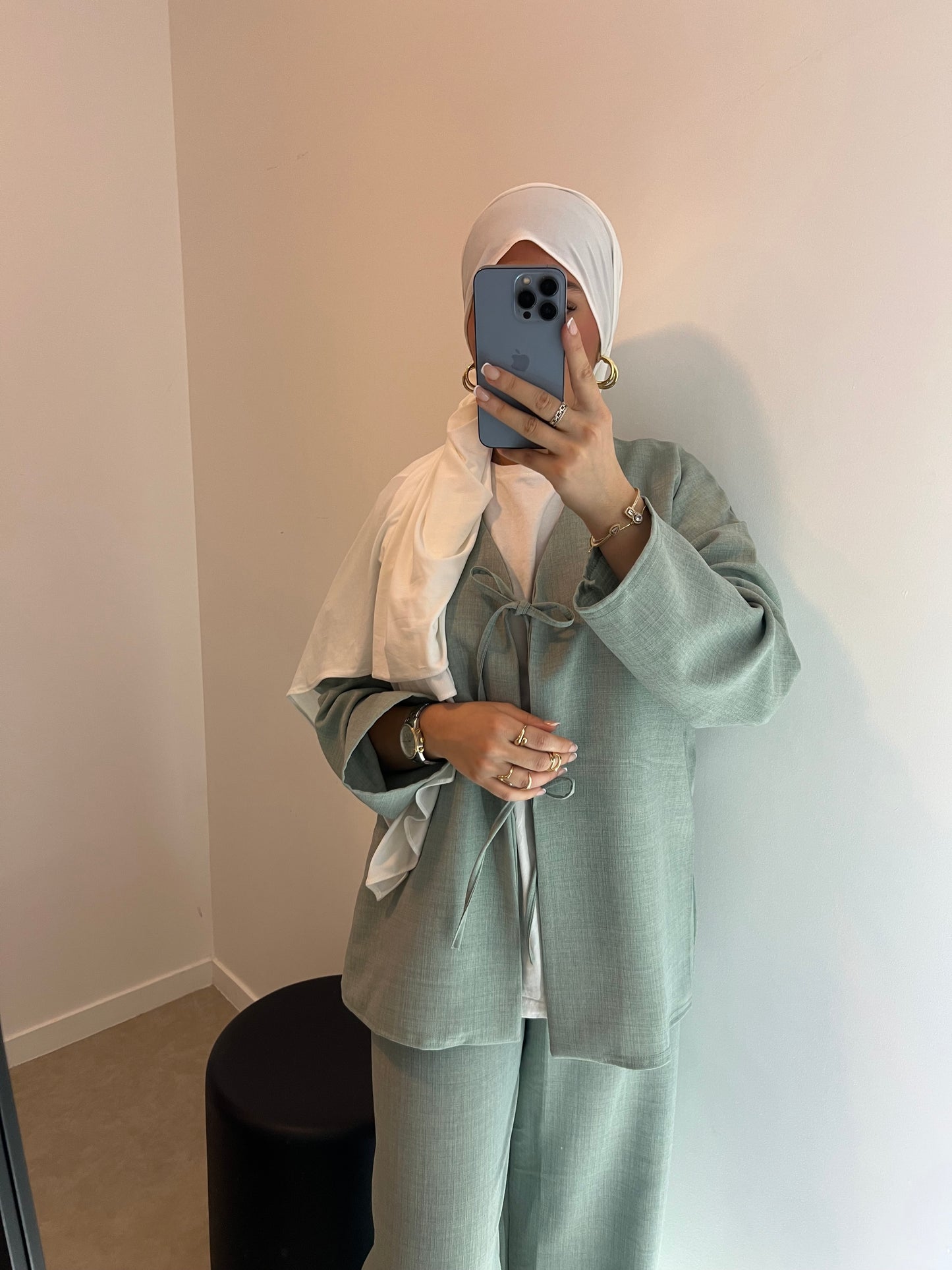 Ensemble top pantalon bleu