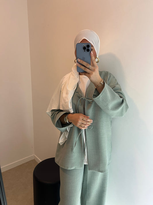 Ensemble top pantalon bleu