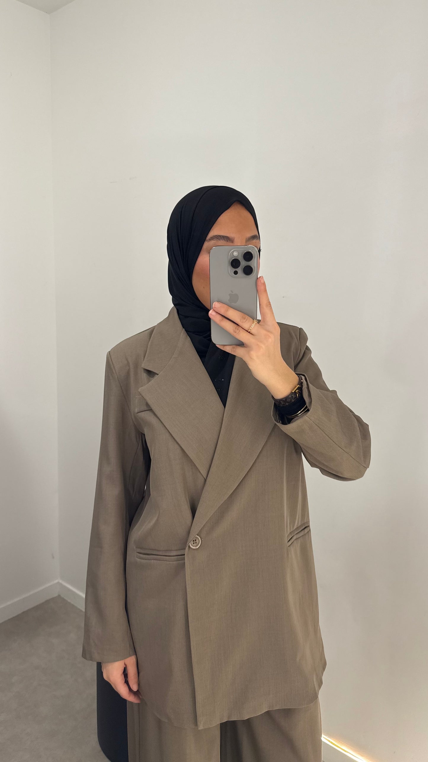 Ensemble blazer croisé nude