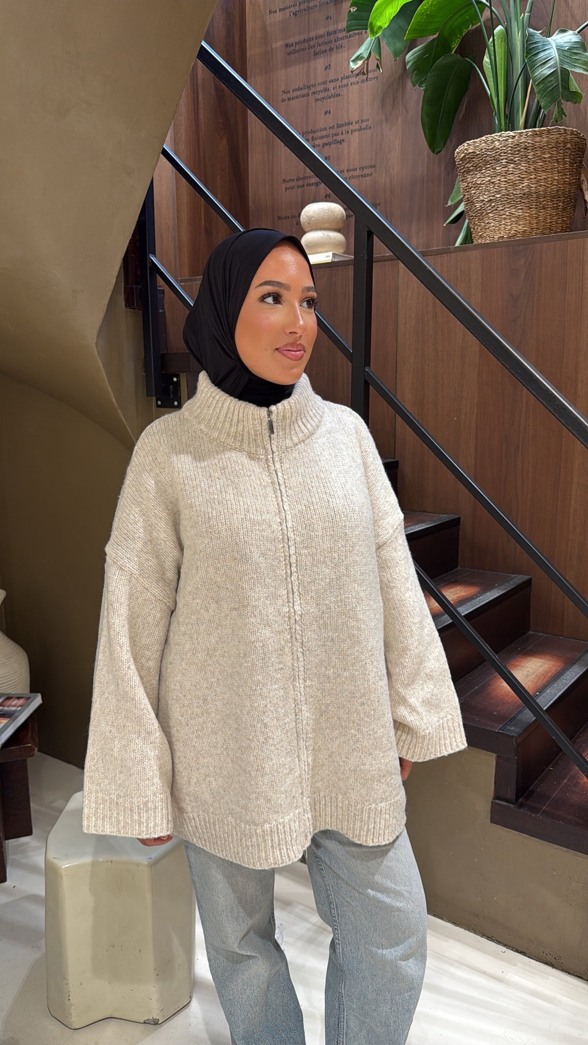 Gilet crème en laine