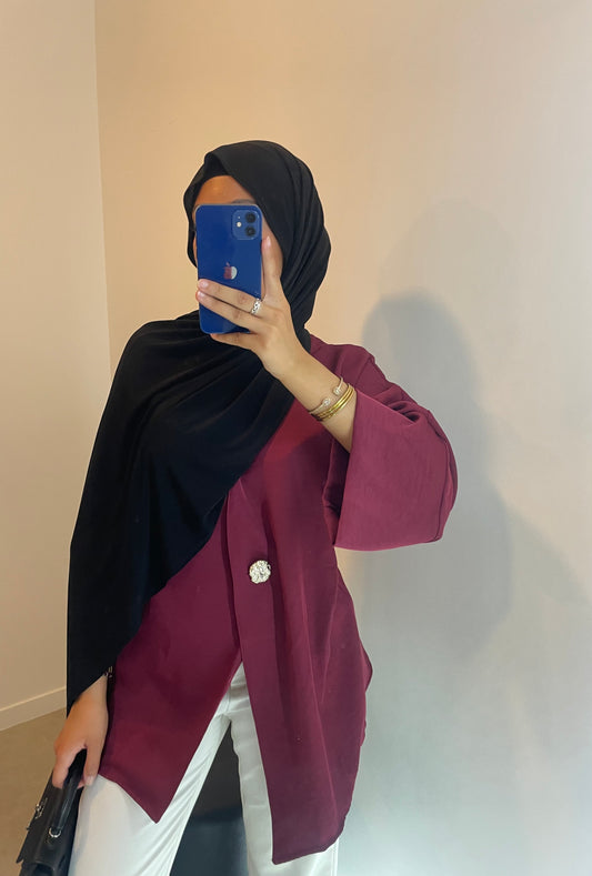 Blouse satinée BORDEAUX