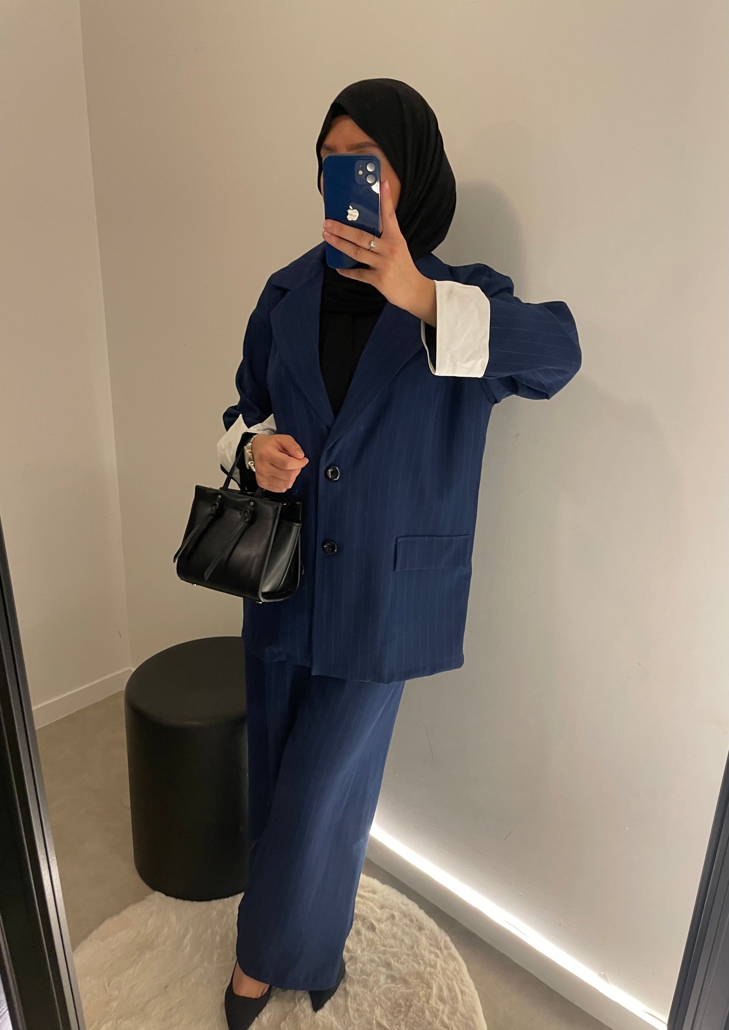 Ensemble blazer pantalon bleu