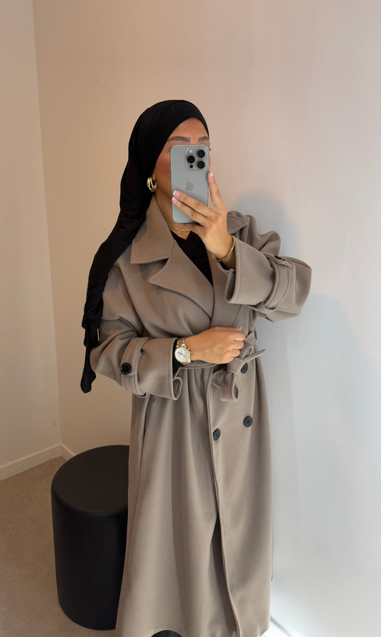 Manteau trench taupe