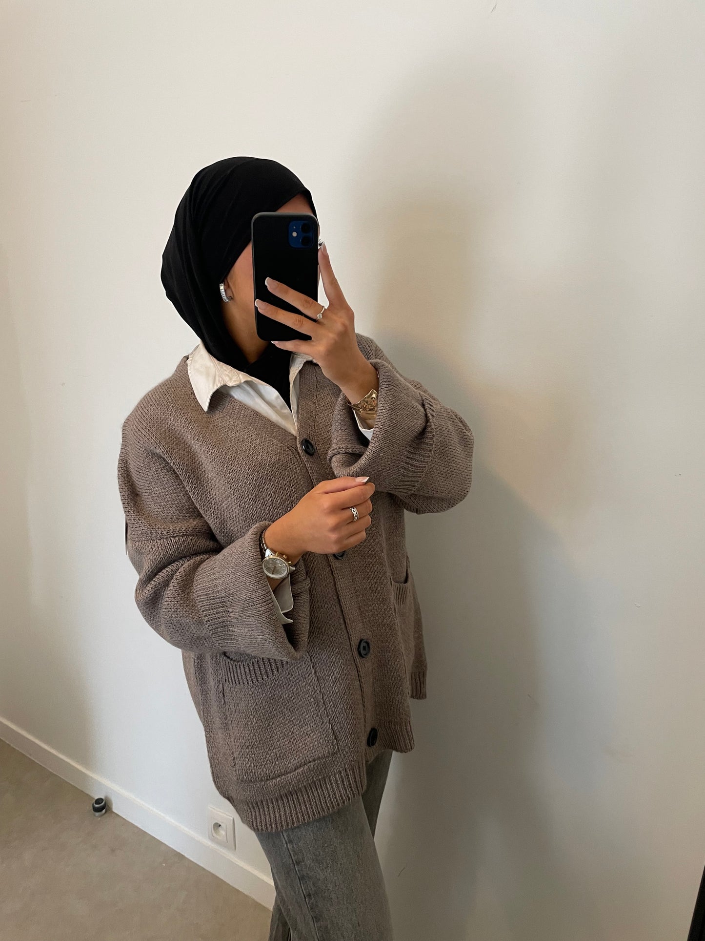 Cardigan gilet taupe