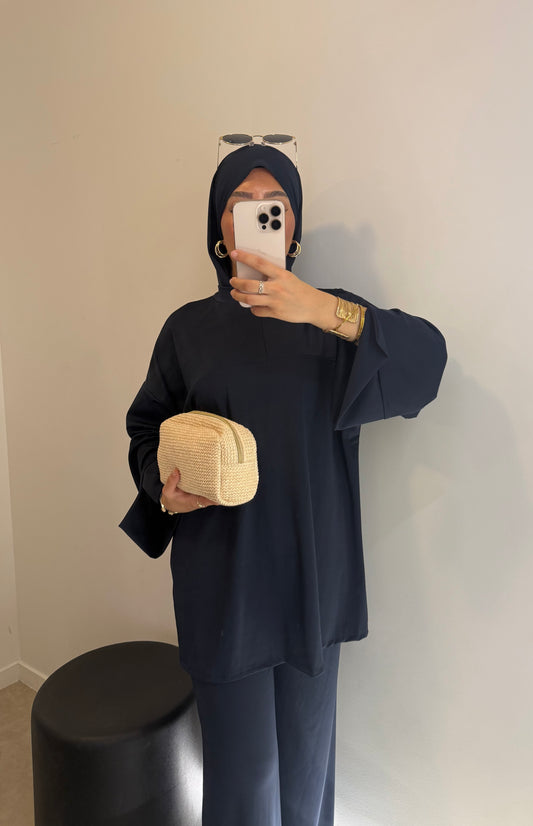 Burkini bleu nuit avec zip VOILE INCLUS