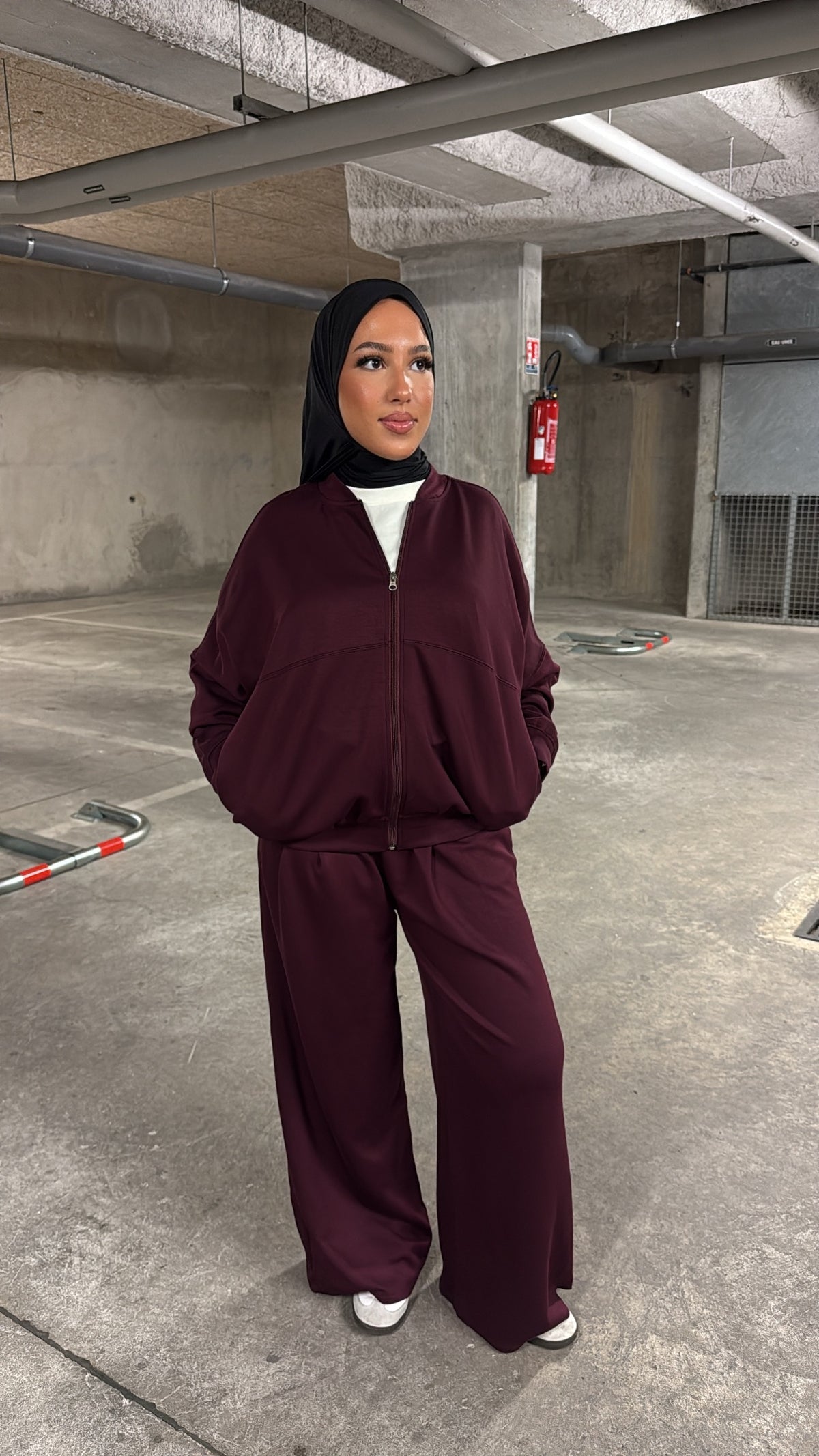 Ensemble gilet prune