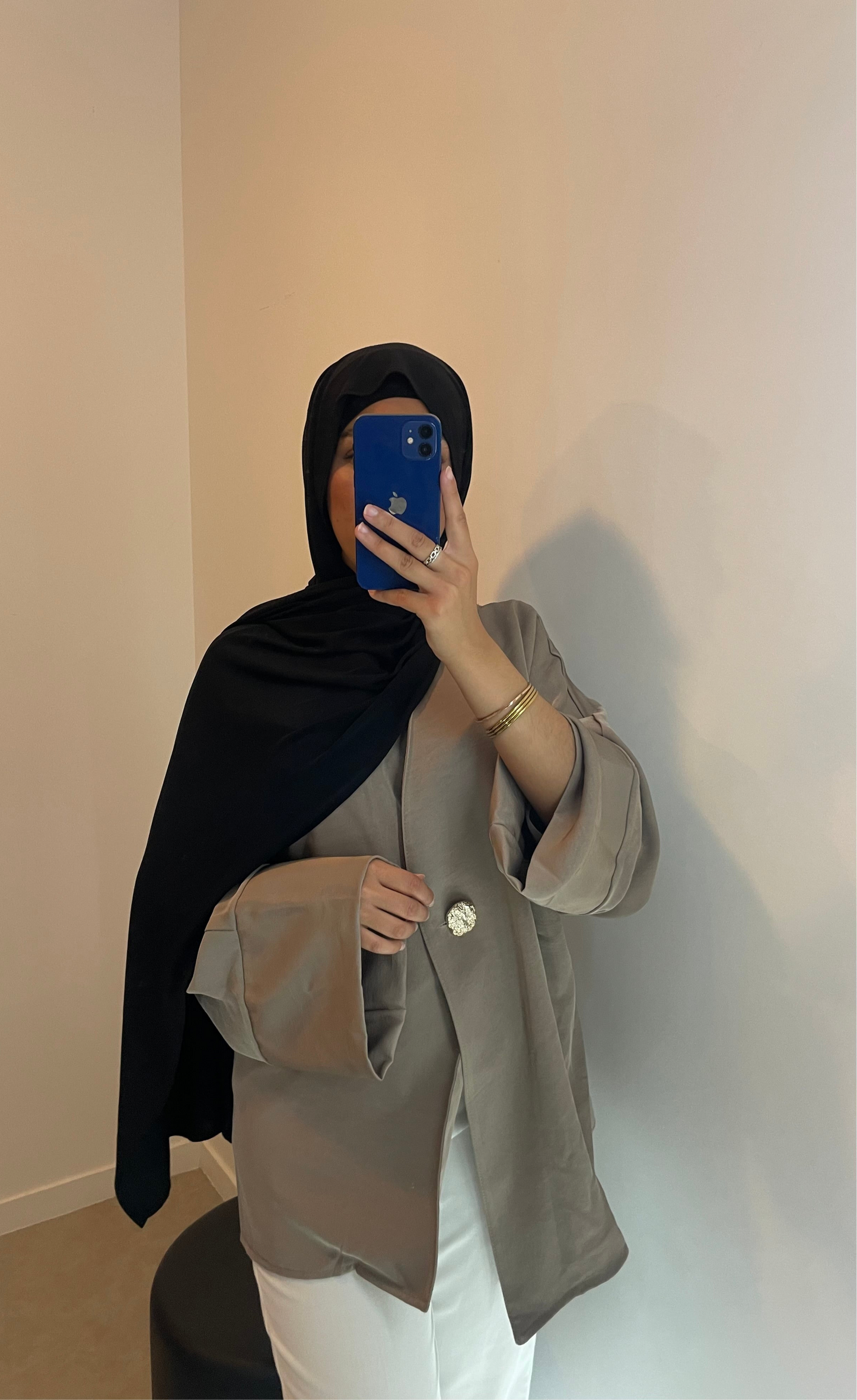 Blouse satinée TAUPE