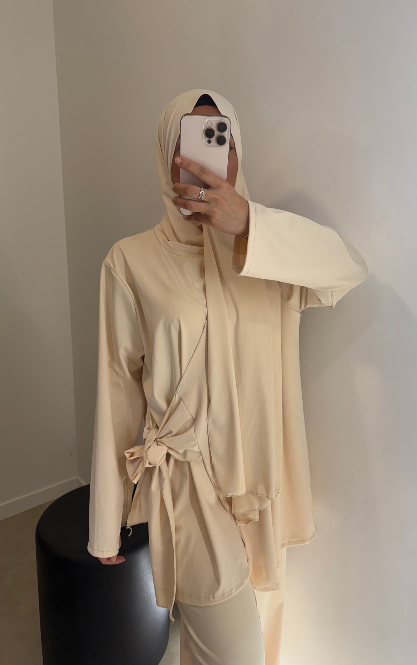 Burkini beige avec noeud VOILE INCLUS