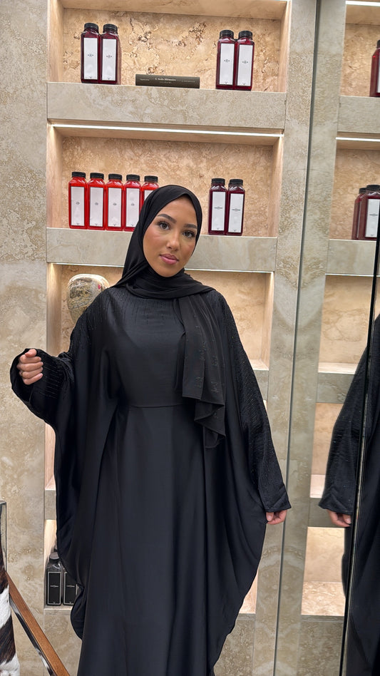 Abaya effet papillon noir