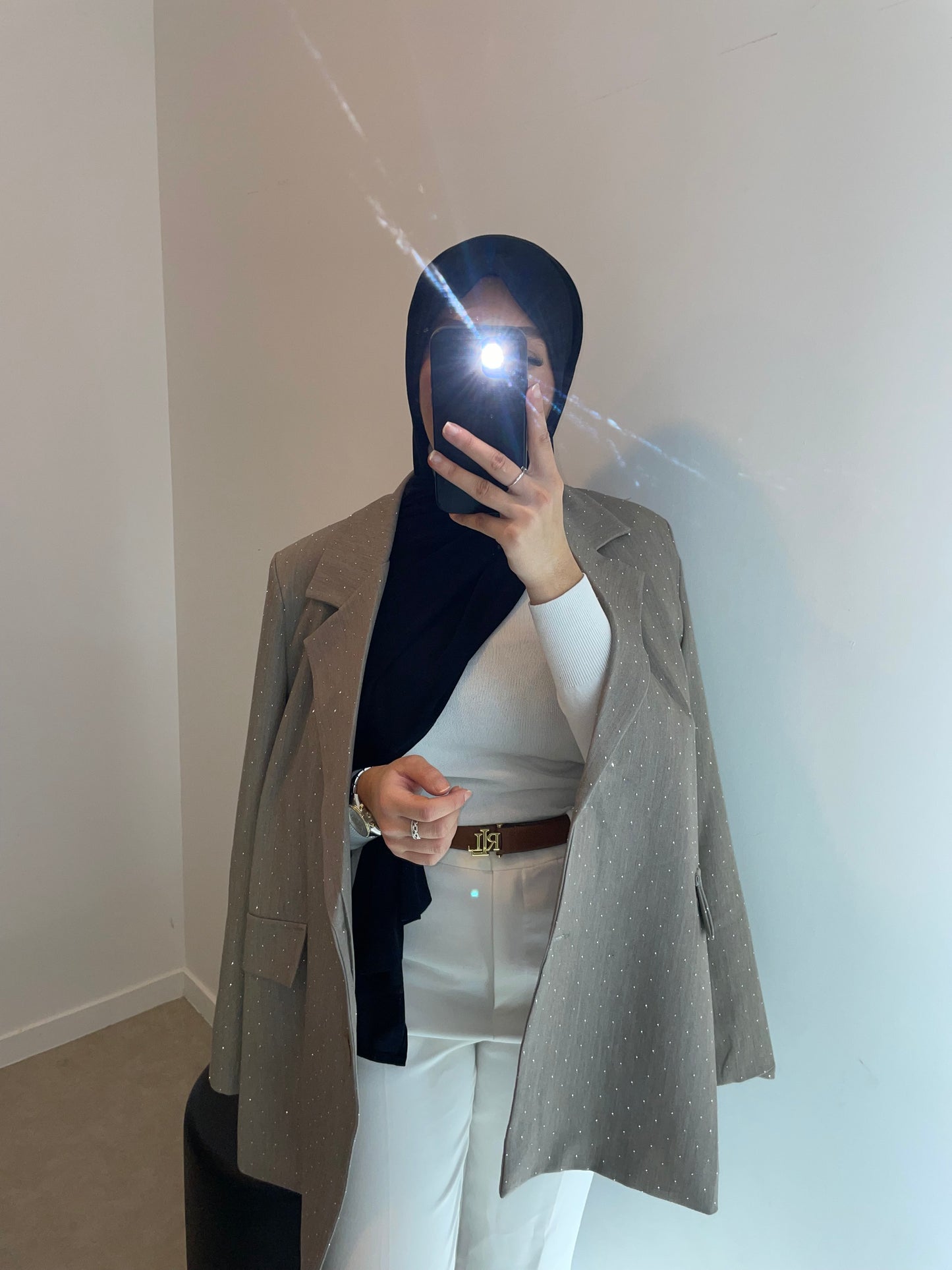 Blazer strass nude