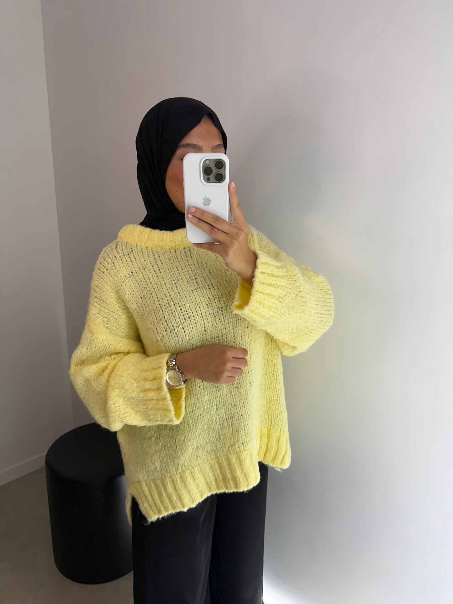 Pull oversize jaune